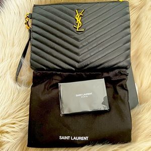 Pre-loved, YSL CASSANDRE MATELASSÉ A5 POUCH. Gold hardware.